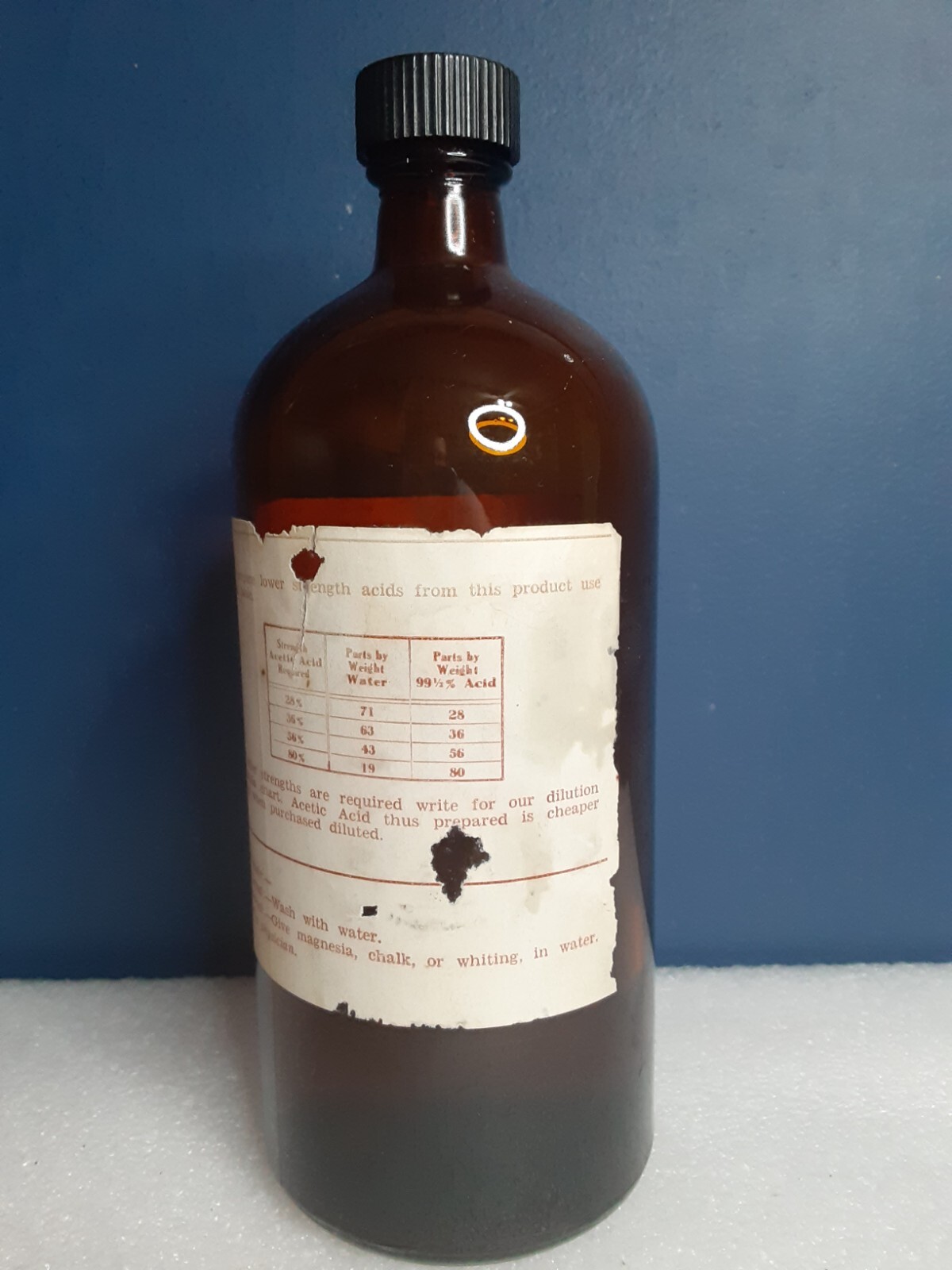 Antique Large bottle Mallinckrodt Poison Original Label And Lid