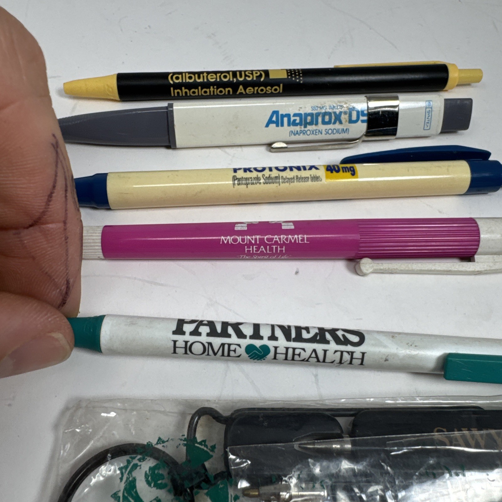 drugs pharmaceutical pens vintage x6 rep advertising Untested
