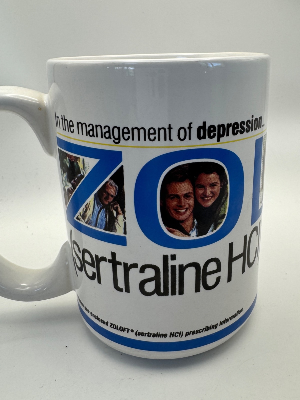 Zoloft First-Line Therapy Coffee Mug Pharmaceutical Promo Rep Advertising Pfizer