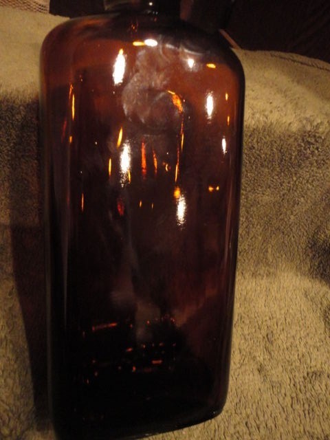 Upjohn Medicine Amber Bottle 7-7/8 in Tall vintage