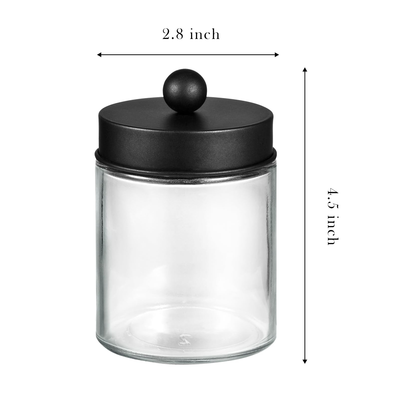 SheeChung 3-Pack Black Glass Apothecary Jars – Rust-Proof Stainless Steel Qti…