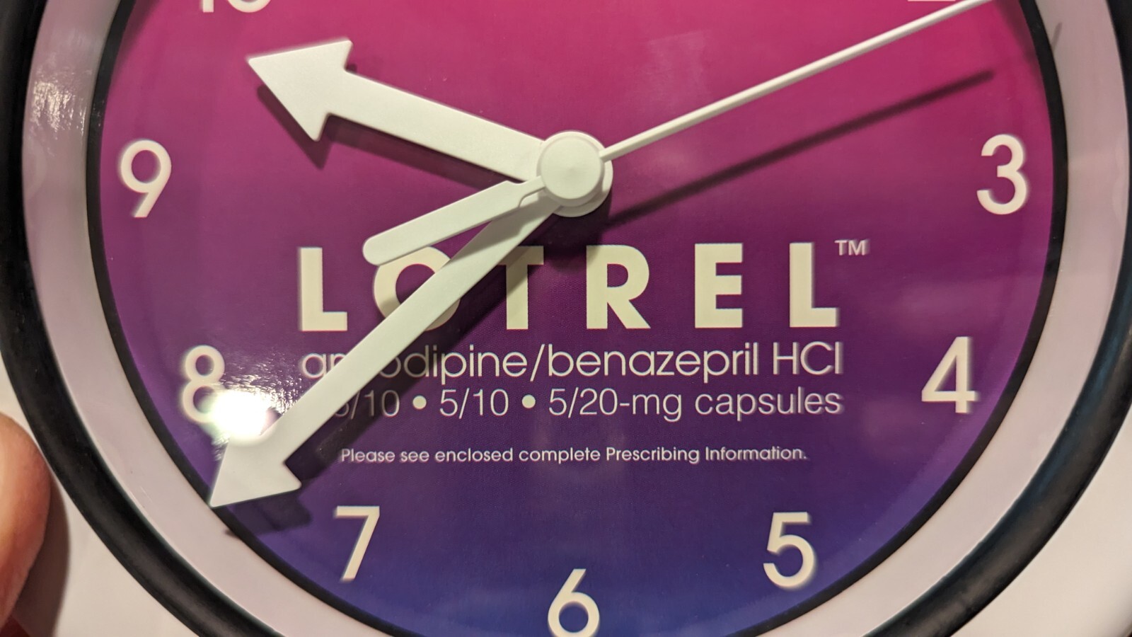 Pharmaceutical Rep Clock LOTREL Combo BP Drug CibiGeneva NEW unused