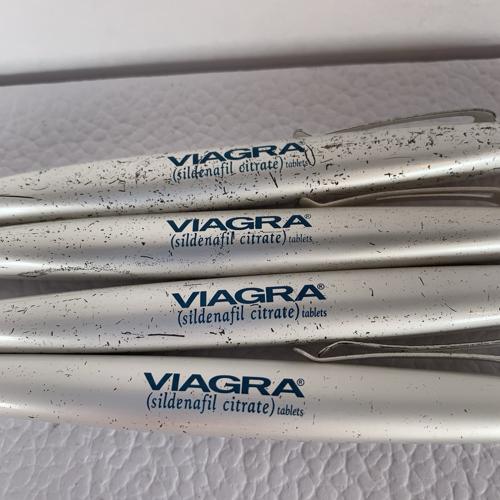 Viagra Heavy Metal Pen Pharma Drug Rep Collectible Pen Lot Of 5 Scratches workin
