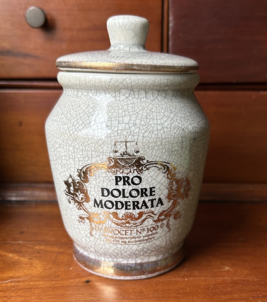 1970s Eli Lilly APOTHECARY ceramic Jar Pro Dolore Moderata Pharmacy – Storage