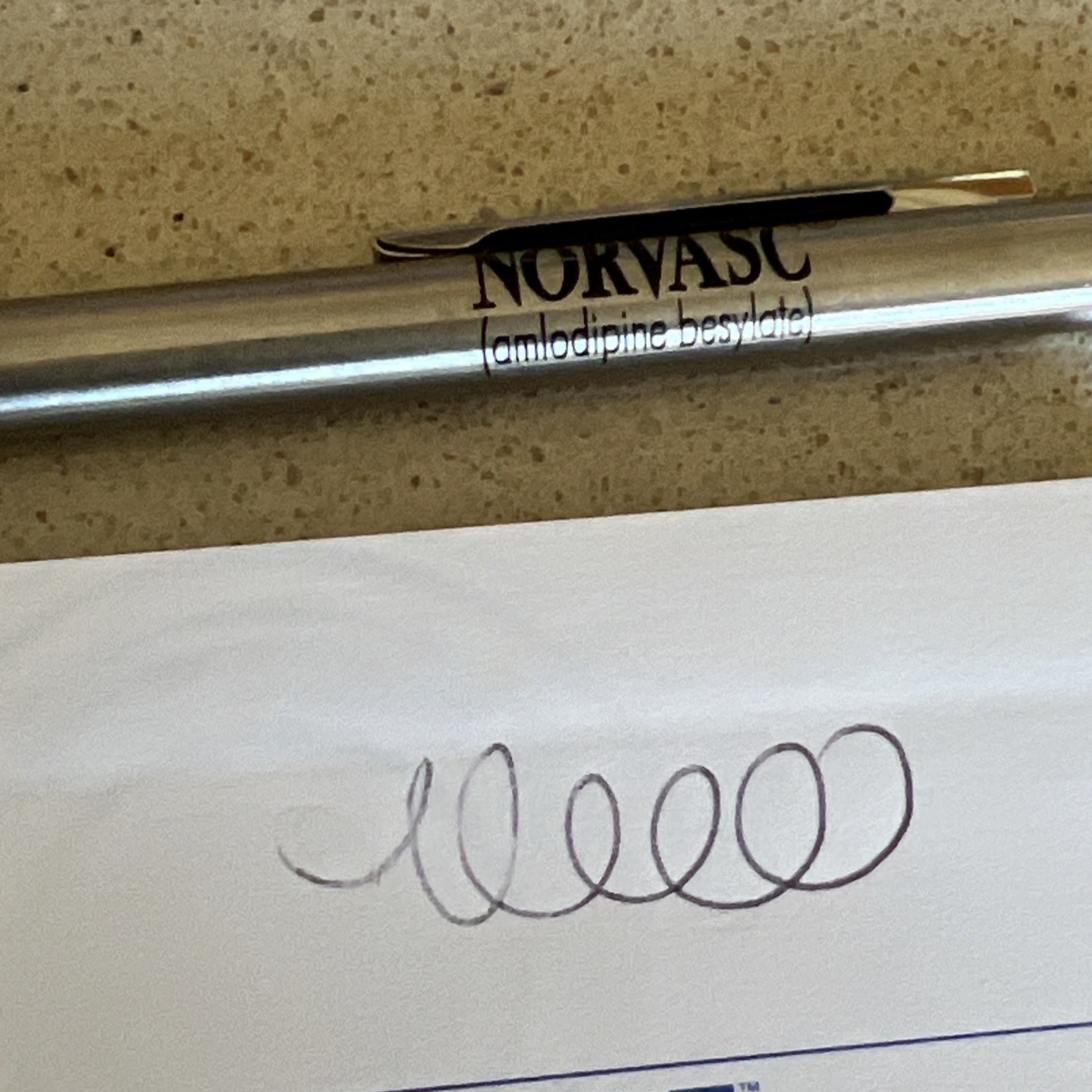 Vintage Rare Pharma Drug Rep Promo Norvasc Pen SILVER Metal Pen