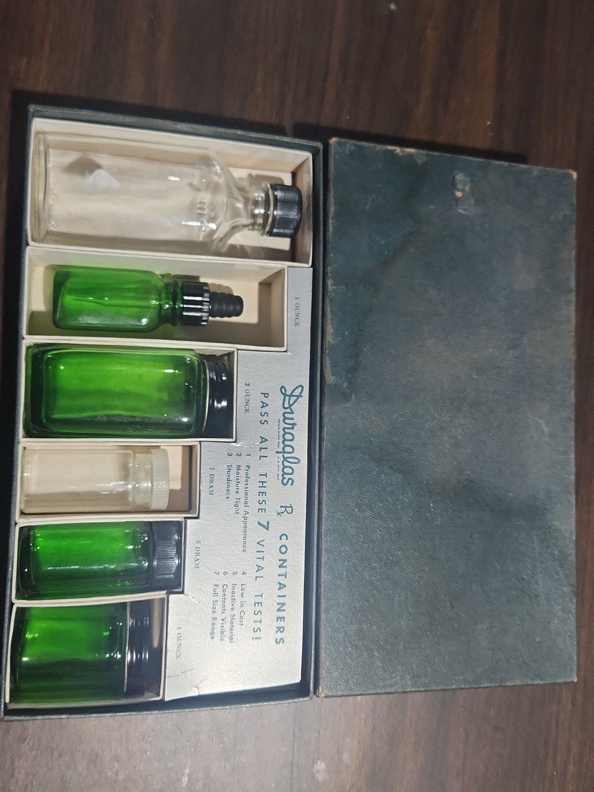 Vintage Owens-Illinois Duraglas Rx Salesman Sample Kit Glass Pharmacy Bottles