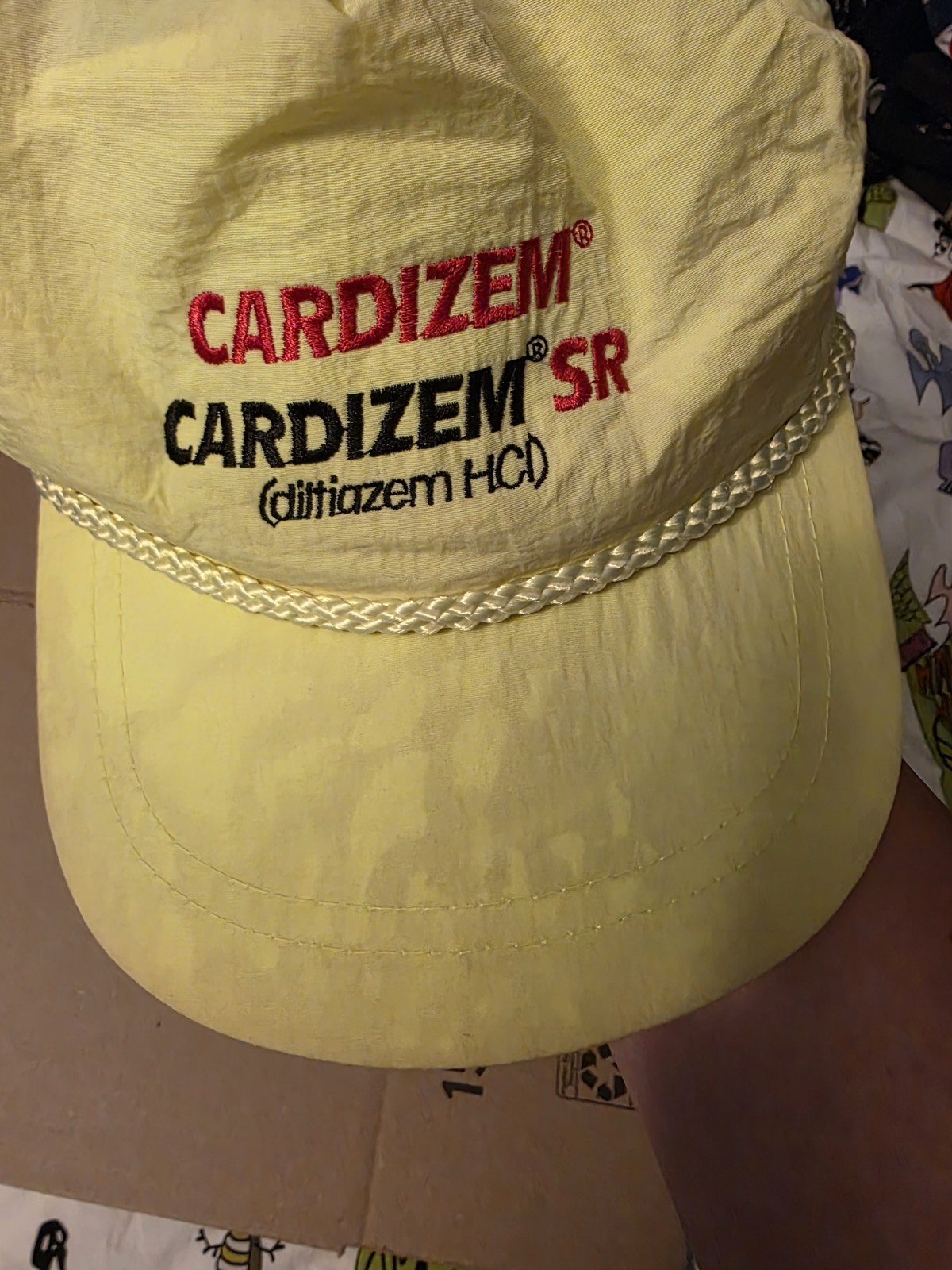 Cardizem Neon Yellow Baseball Cap Hat Rare Drug Rep Advertising Big Pharma