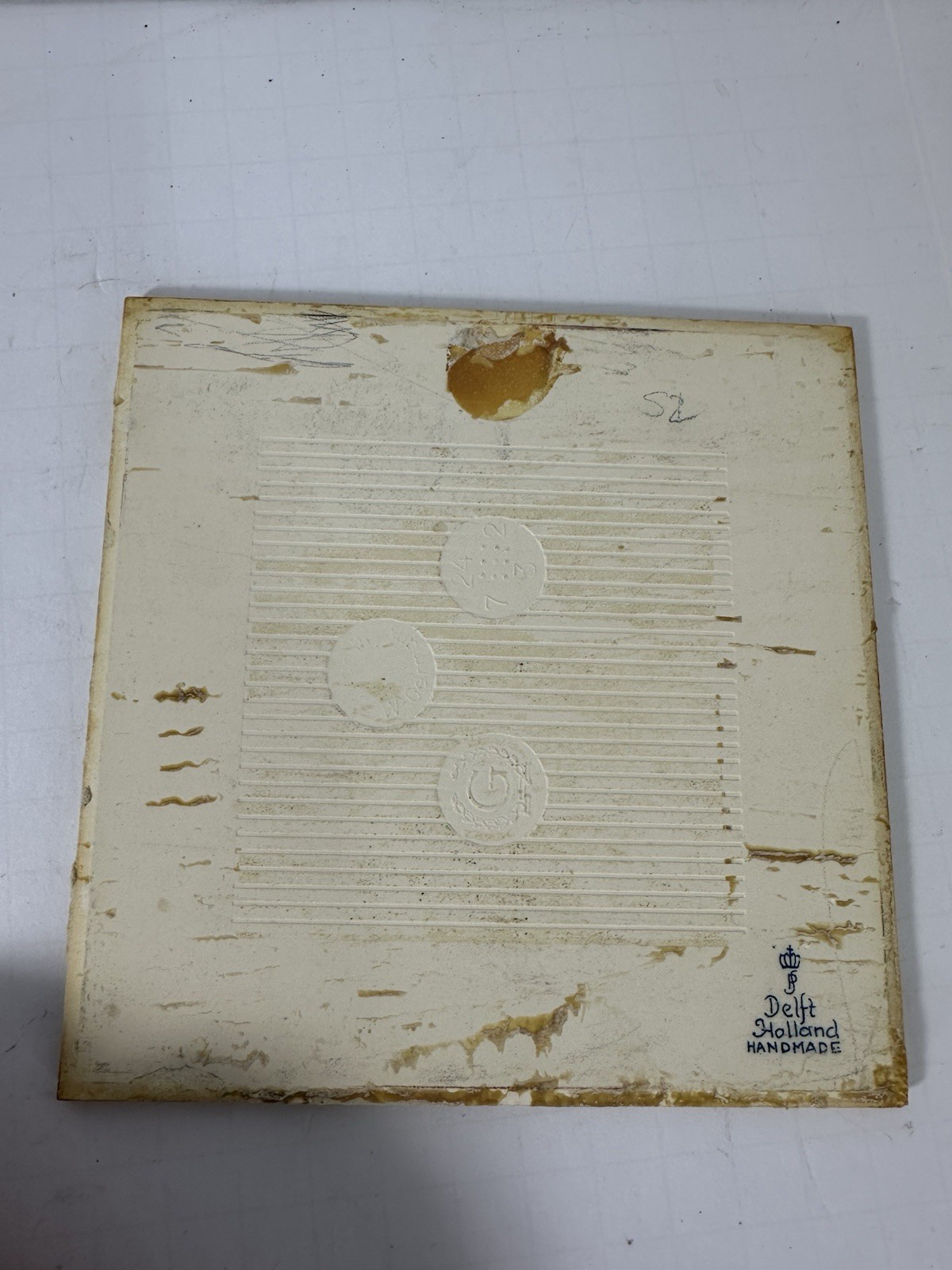 Vintage Blue Delft Tile Uroscopy Pharmacy Scholarship Program Apothecary 1 READ