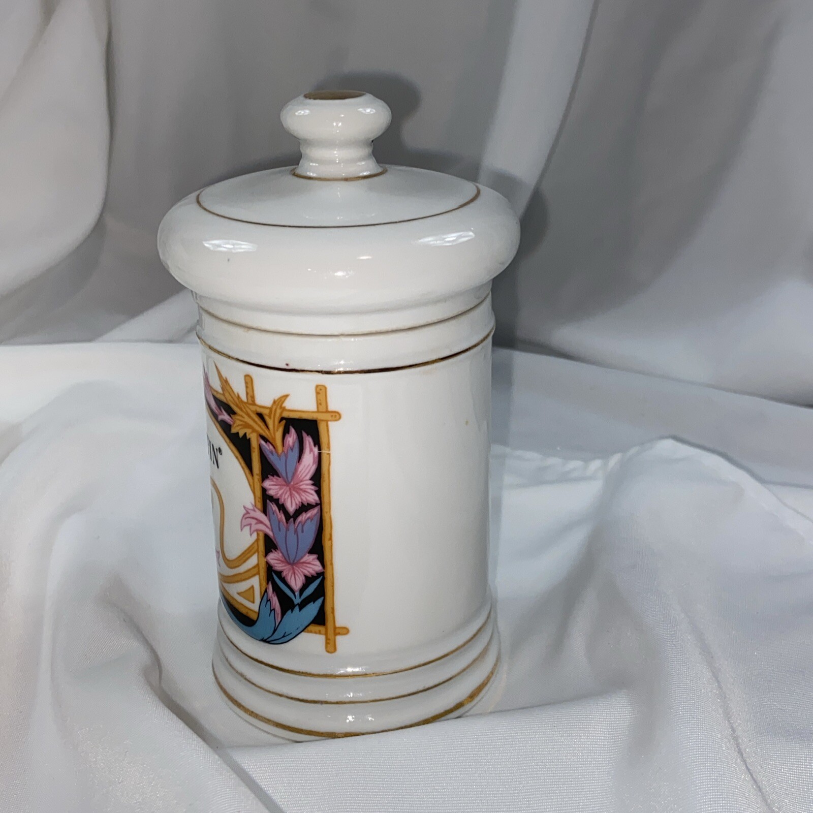 Vintage Porcelain Medicine Pharmacy APOTHECARY Jar with Lid Ascriptin