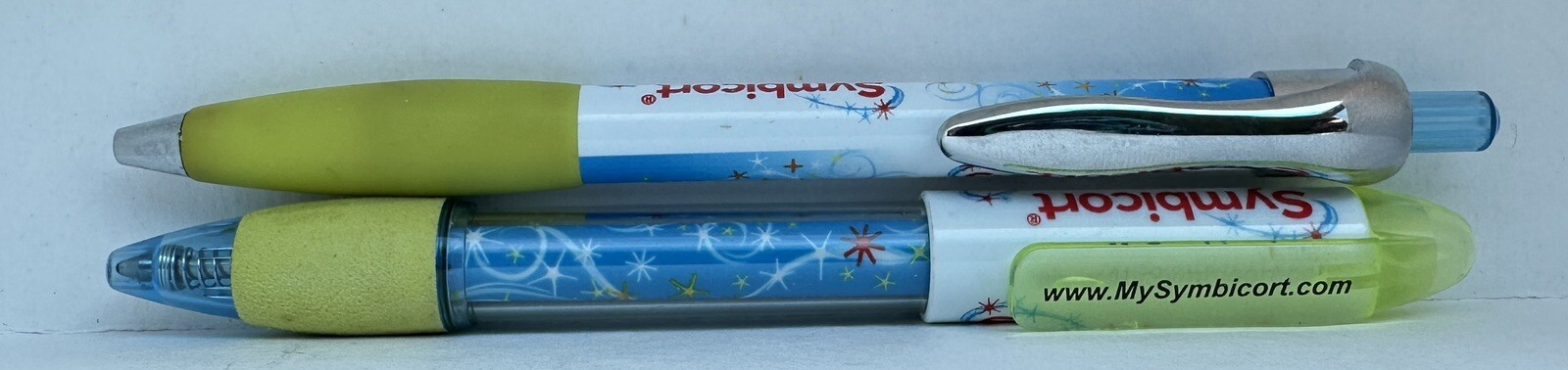 Lot Of 2 SYMBICORT Drug Rep Advertising Pharmaceuticals Collectable Pens Pharma