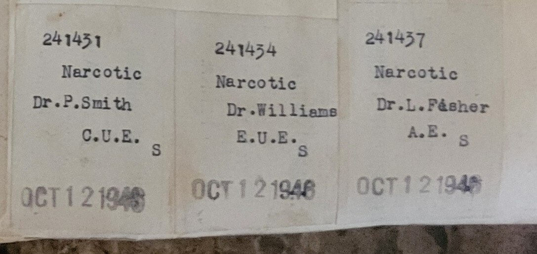 1946 2-sided Pharmacy Ledger Page – 20 vintage prescriptions – Sulfedex