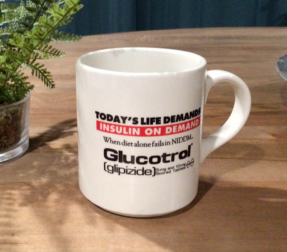 GLUCOTROL Coffee Mug Cup – Advertising Pharma Drug Rep Pharmaceutical glipizide