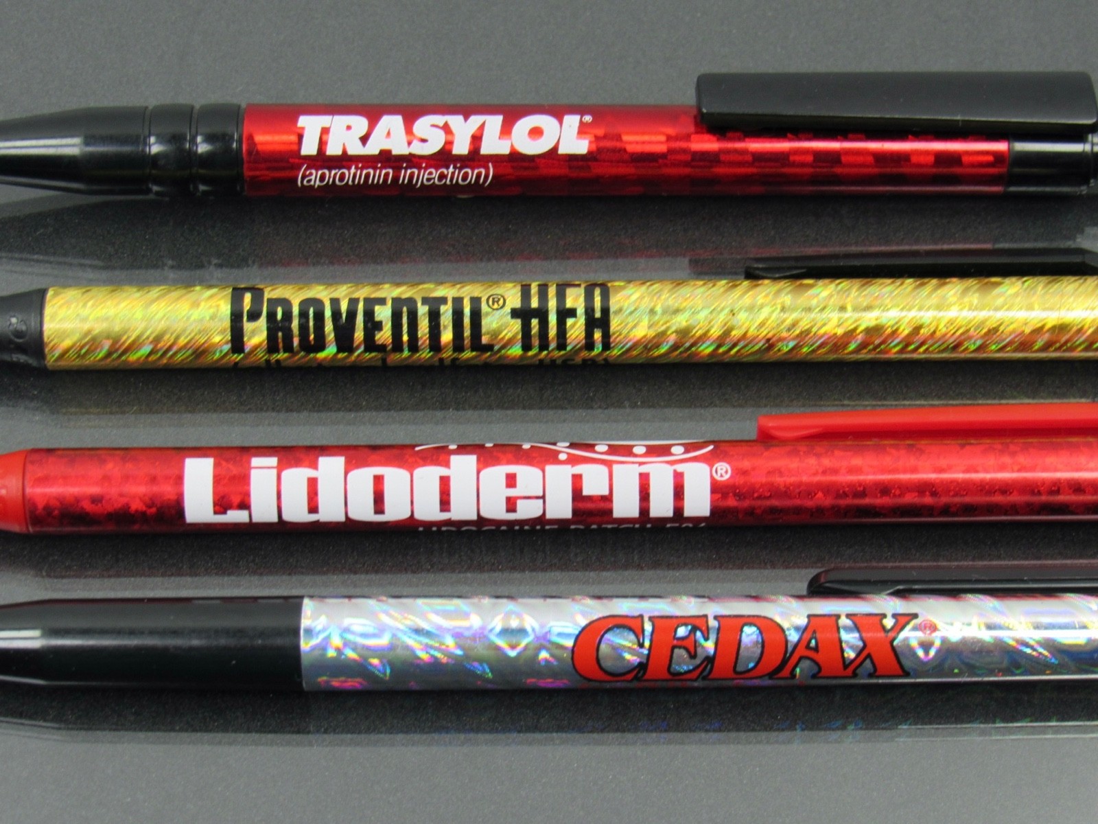 Drug Rep Lot 4 PENS Pharmaceutical Promo Advertising Sparkling & Iridescent Rare
