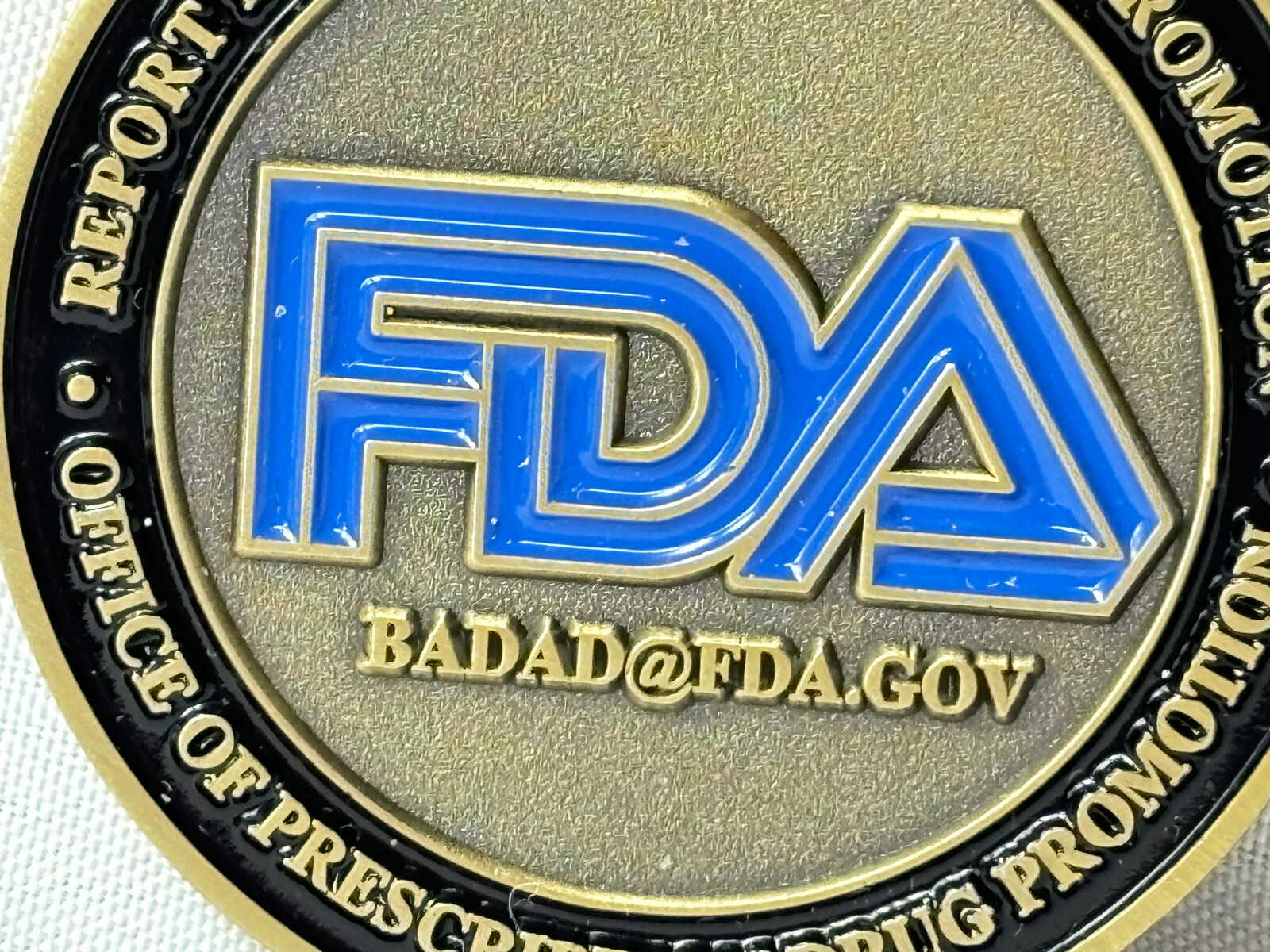 FDA’s BadAd Program Challenge Coin Office Of Prescription Drug Promotion