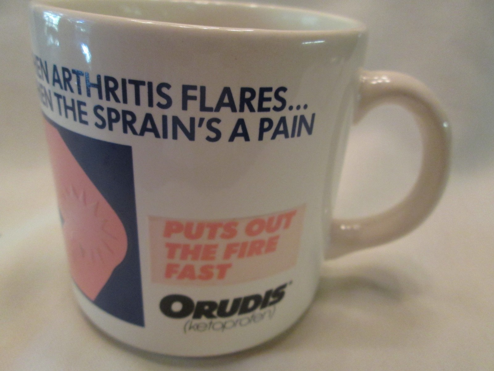 1980s Orudis Arthritis Pain Medical Coffee Mug Cup Magic Changes Design