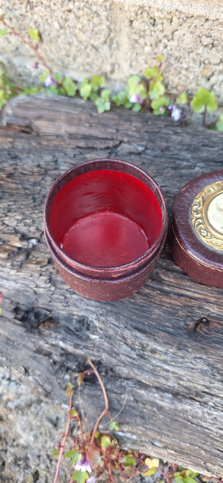 Antique 19thc Shot / Medicine Glass In Leather Case Unusual Trinket
