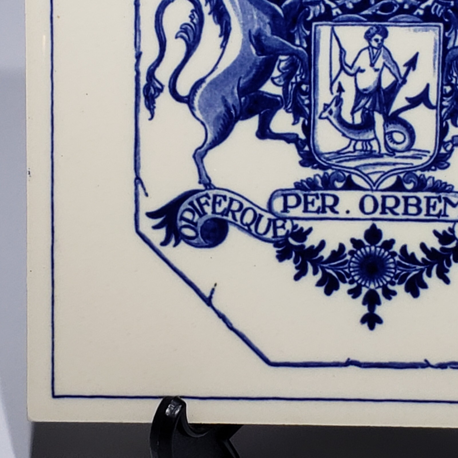 Vtg Blue Pharmacy Chelsea Physic Garden Tile Delft Holland John Watts B688