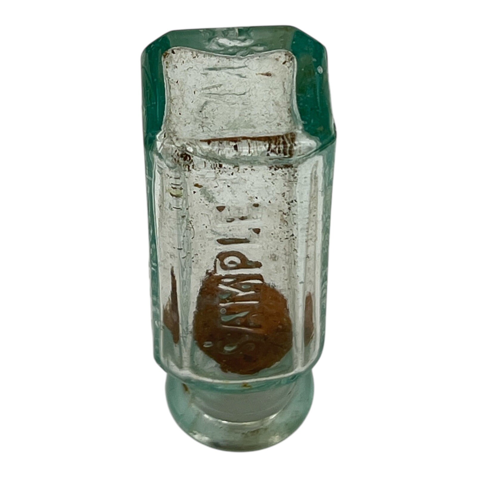 Vintage Glass Pharmacy Medicine Sample Bottle Physicians Pineoleum