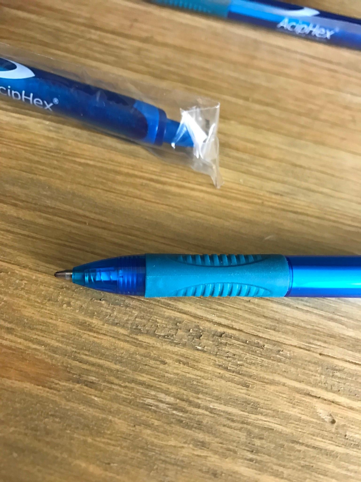 Lot of 3 ACIPHEX Drug Rep Pharmaceutical COLLECTIBLE Clicker Pens Rubber Grip