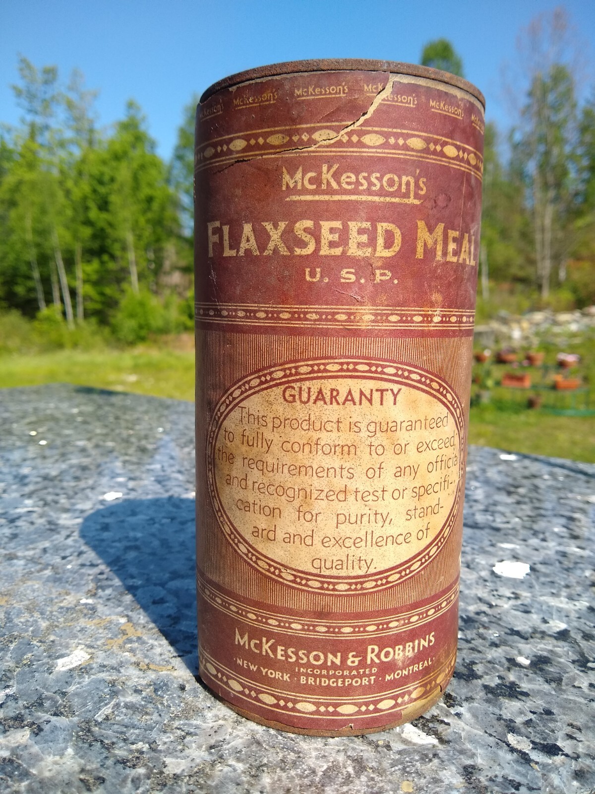 Vintage McKesson’s Flaxseed Meal Can By McKesson & Robbins, Apothecary Medical