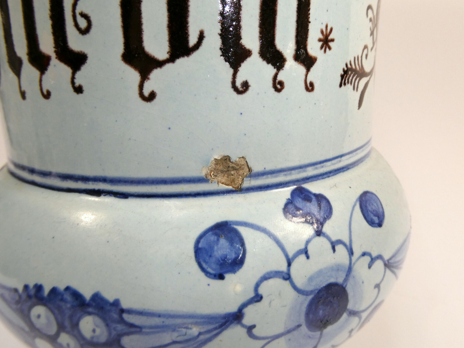 Faience Pharmacy Vessel Early 19th Century A-9
