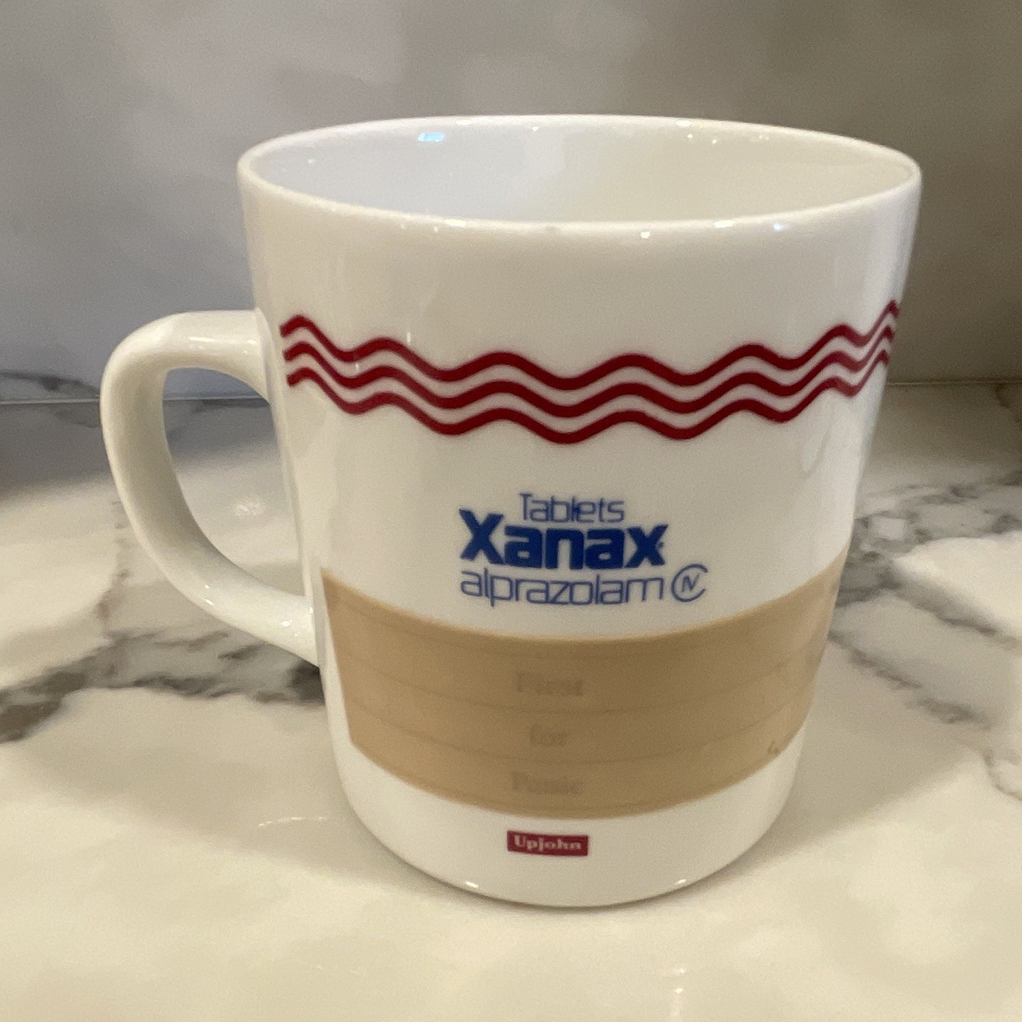 Rare Vintage Pfizer Xanax Alprazolam Promotional Coffee Mug White