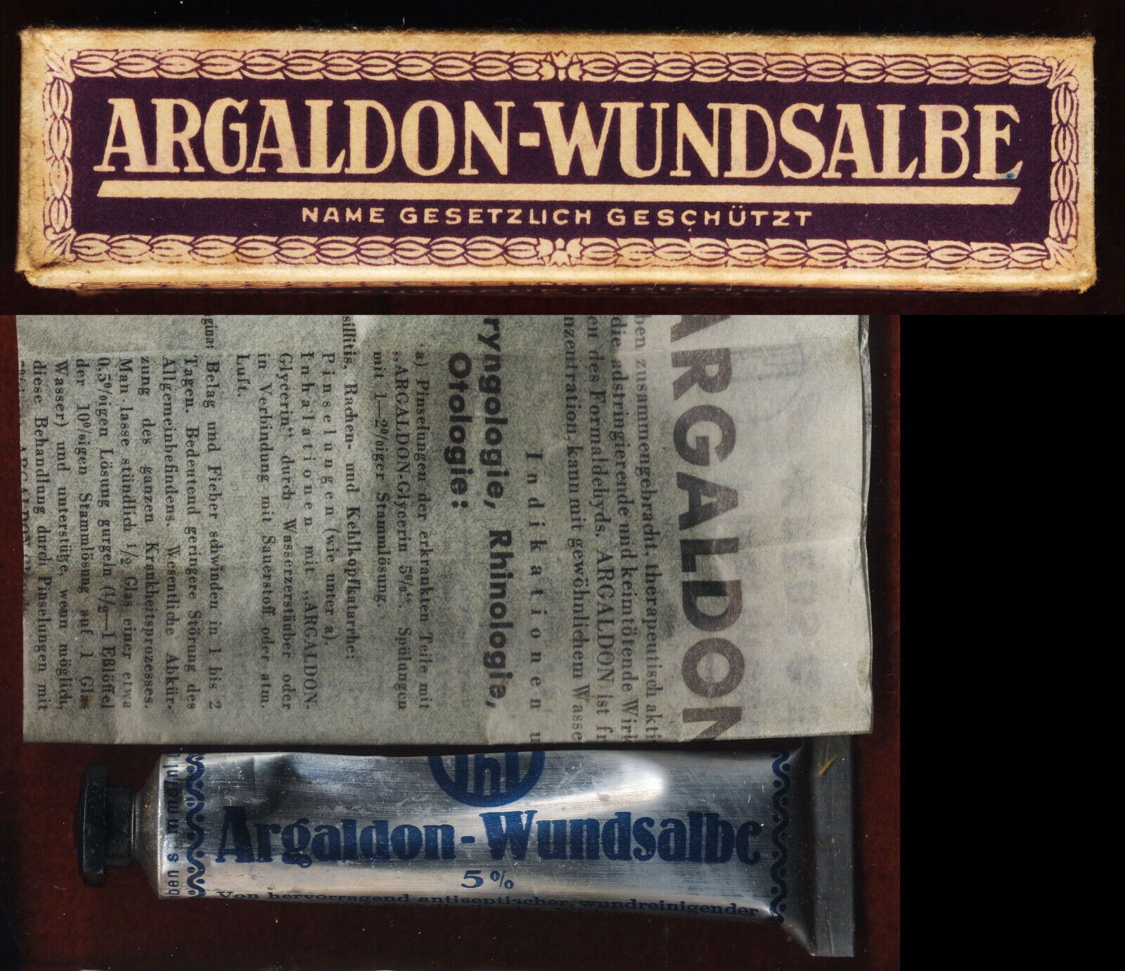 ANTIQUE medical pharm.G.M.B.H WIESBADEN “ARGALDON-WUNDSALBE”