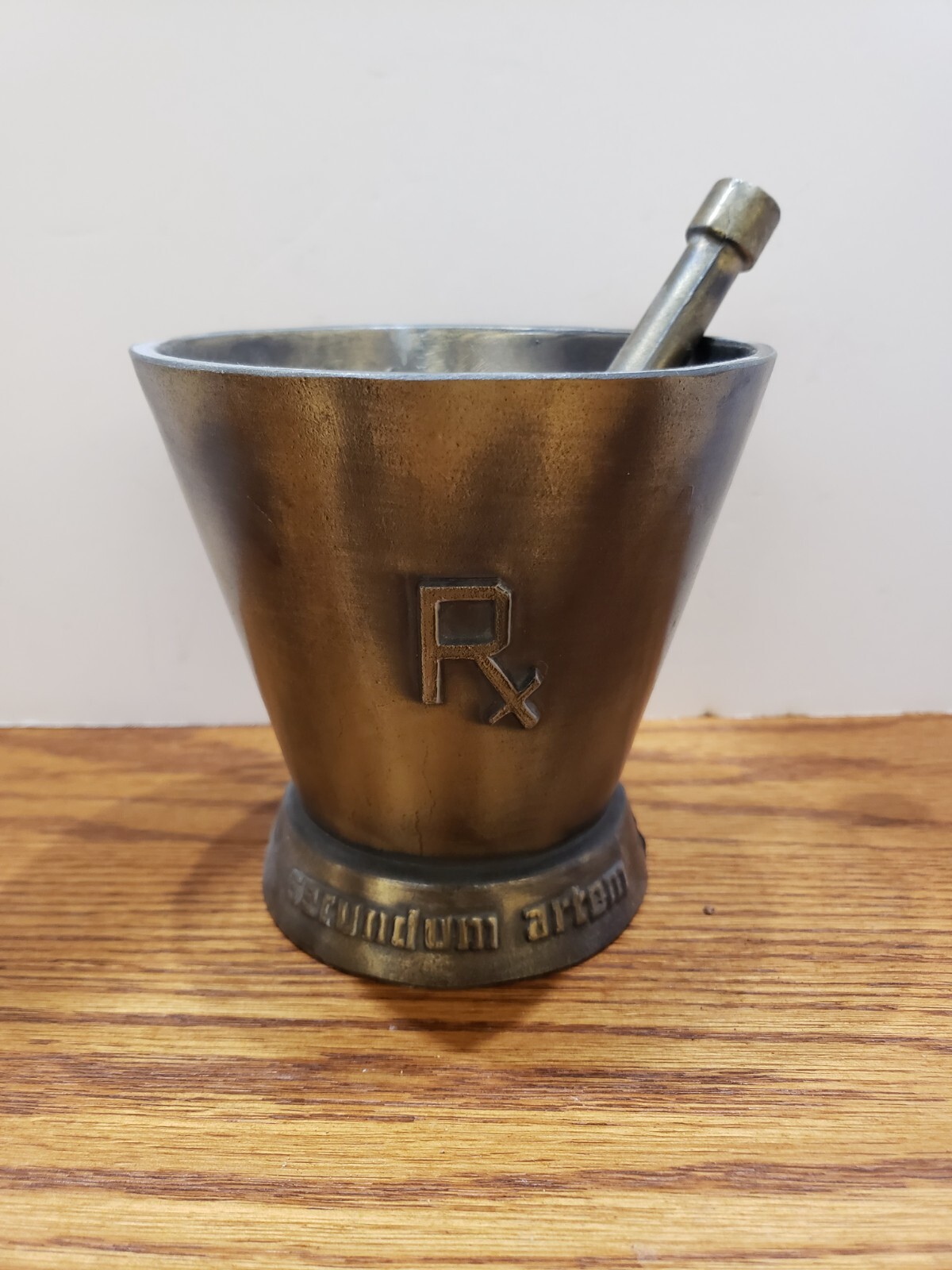 vintage 1967 Schering metal Mortar and Pestle 5th Edition William Procter Jr