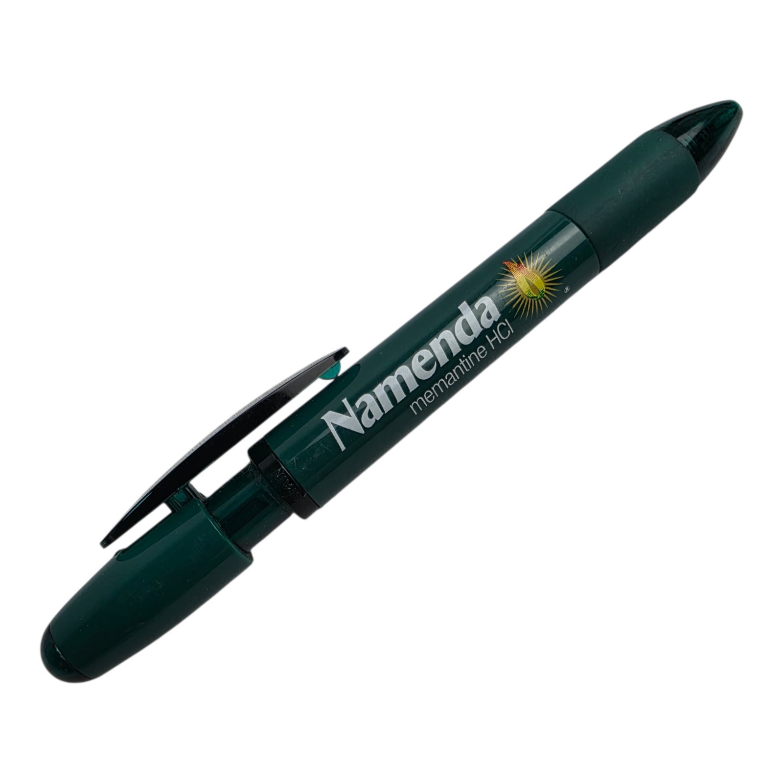 Vintage Green Namenda Drug Rep Pharmaceutical Advertising Ball Point Pen Working