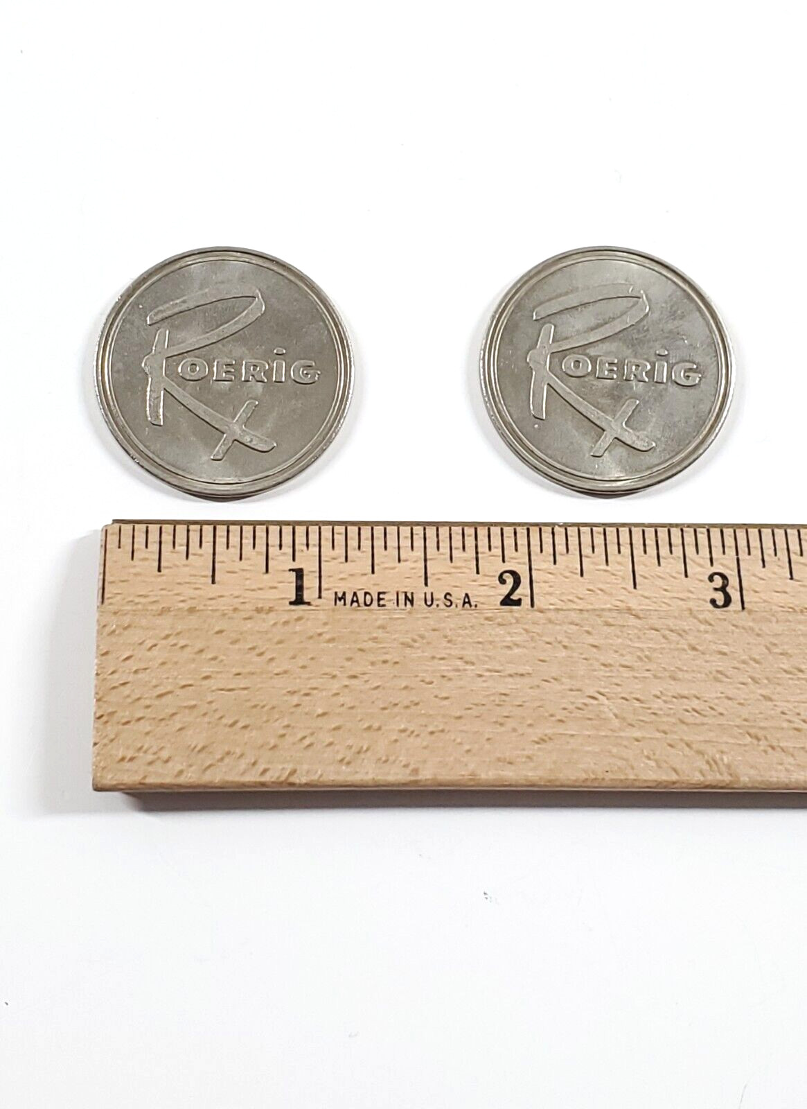 2 Vintage Roerig Pfizer Pharmaceutical 1962 Year Advertising Token