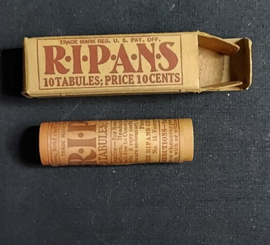 New Old Stock Medicine Box & Container R-I-P-A-N-S Laxative Ripans Chemical NY