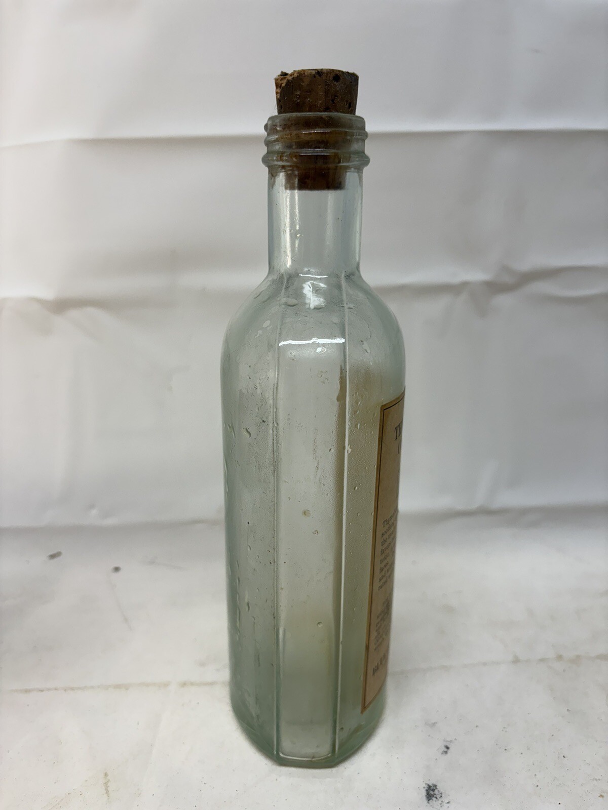 Vintage Blue Line Chemical Glass Medicine Bottle Label & Cork! THYMOLIDINE Pint
