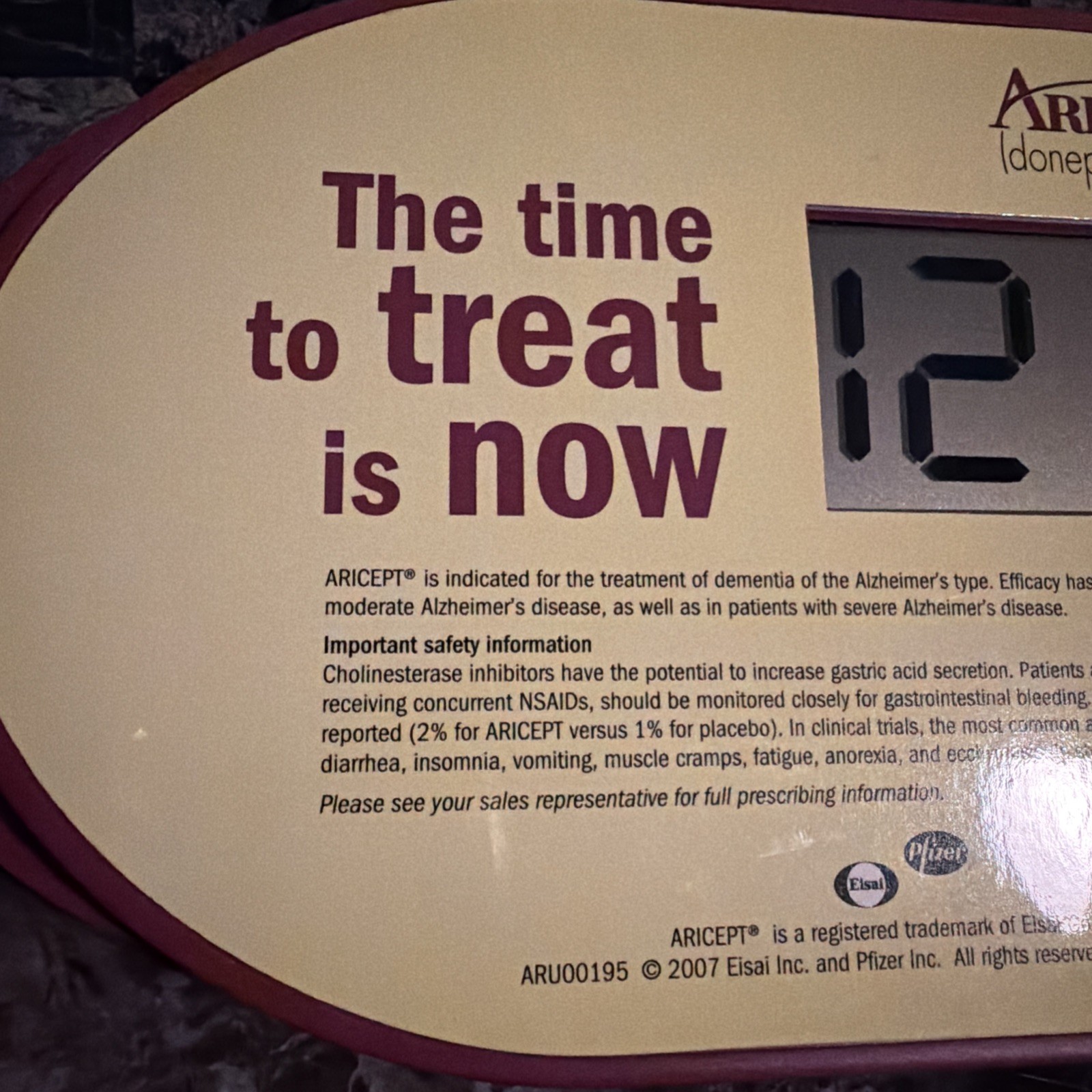 Aricept Pfizer/Eisai Early 2000s Clock Works