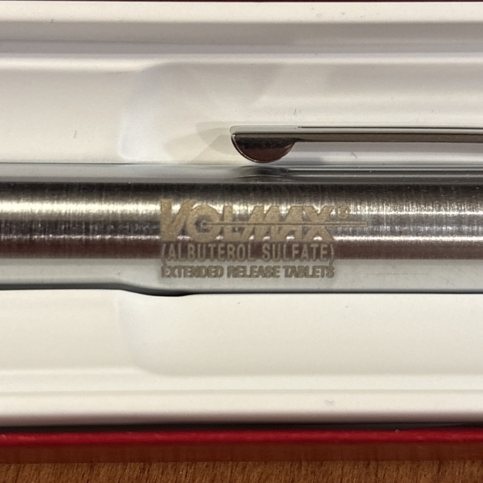Pharmaceutical Drug Rep Metallic Sheafer Pen Ad Promo Volmax Vintage Works W/box