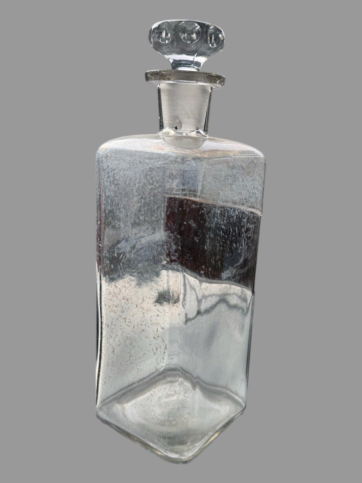 Antique Pharmaceutical Apothecary Medical AQ. Camphor 12″ Glass Bottle Jar