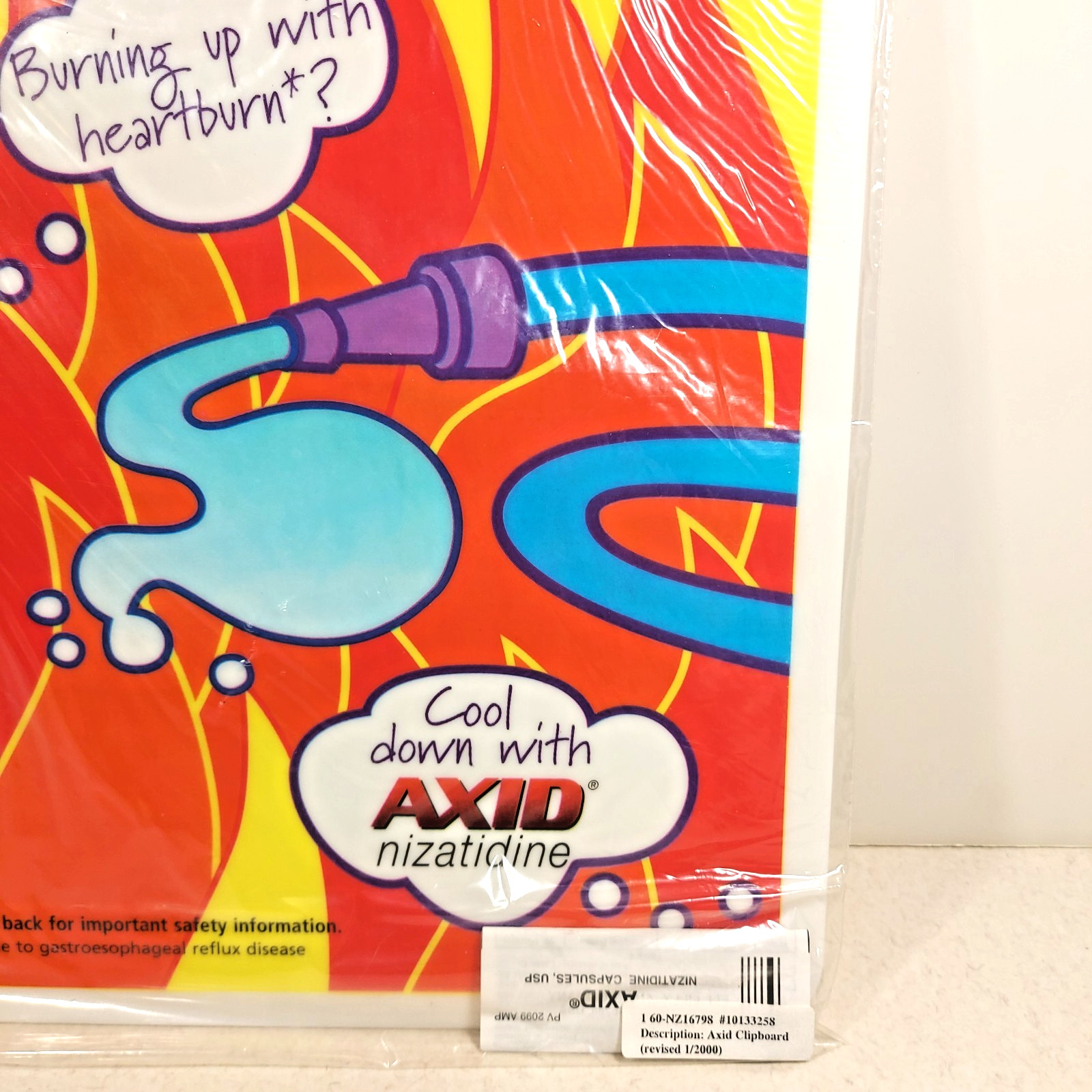 Vtg 2000 AXID Heartburn Clipboard Lilly Drug Pharmaceutical Rep Promo Swag RARE!
