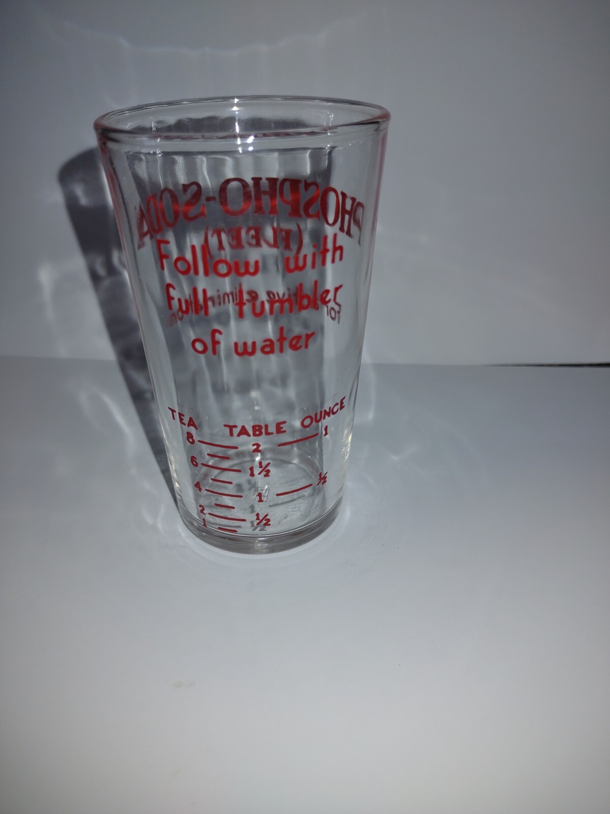 Vintage Fleet Phospho-Soda Buffered Laxative Glass 3OZ Dosing Cup ADVERTISING