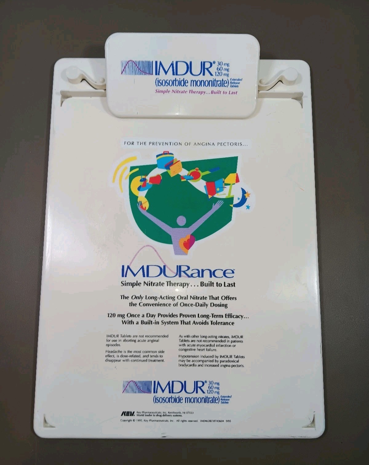 Vintage IMDUR Pharma Rep Promotional Clipboard Promo Advertising 1995 Pre-Owned