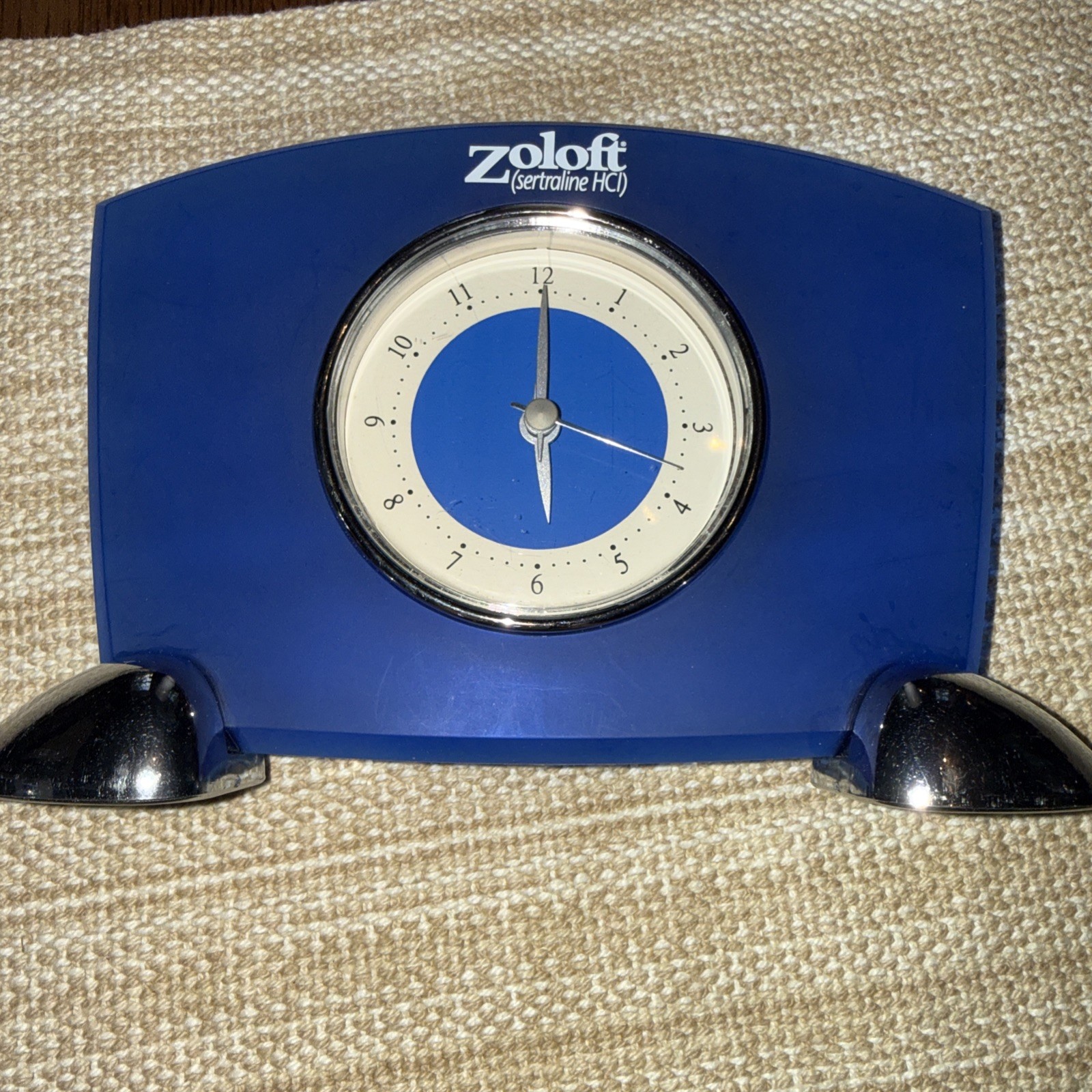 Vintage Zoloft Pharmaceutical Drug Rep Promotional Quartz Desk Clock Non-Working