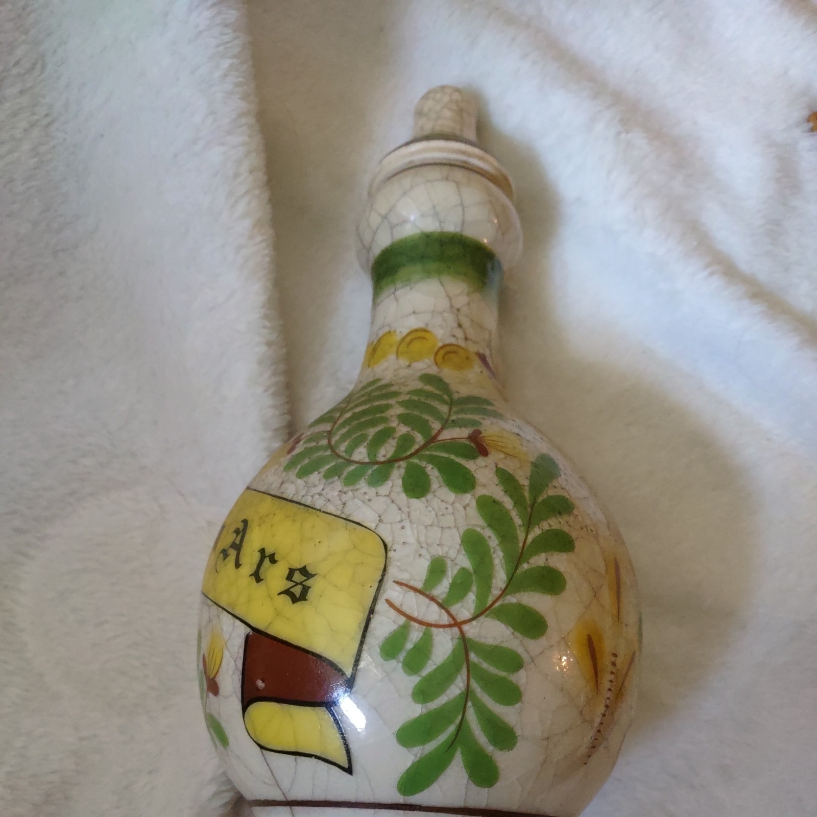 Vintage German Dinars Medicinal Bottle Natural Crackle