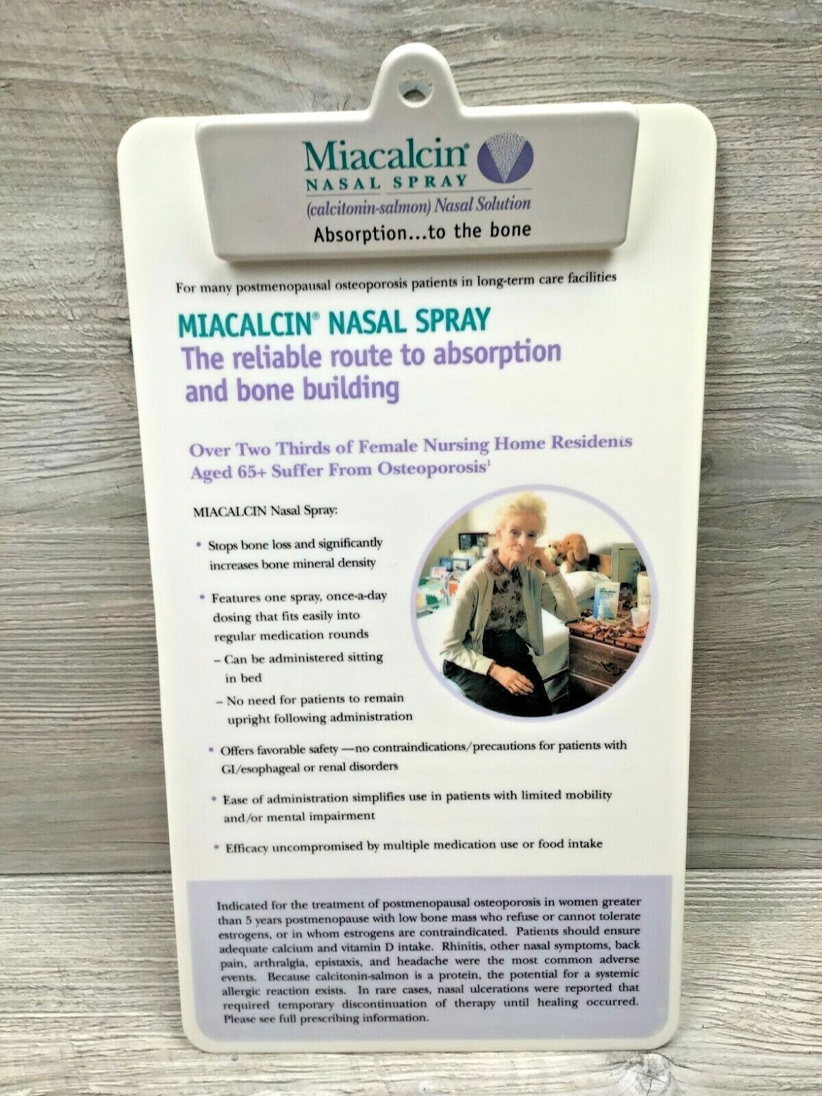 Miacalcin Nasal Spray Doctor’s Advertising Clipboard Pharmaceutical Collectible