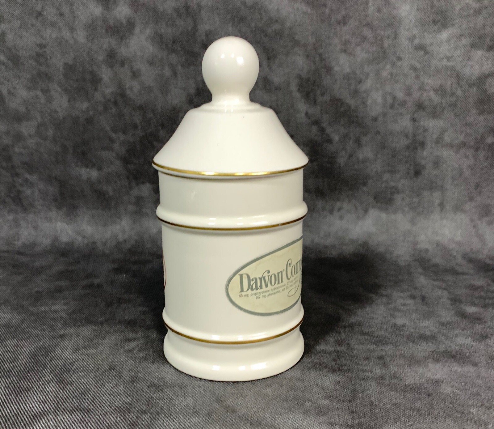 Darvocet N 100 Porcelain 7” Apothecary Jar Lofisa Lilly Pharmaceutical Darvon 65