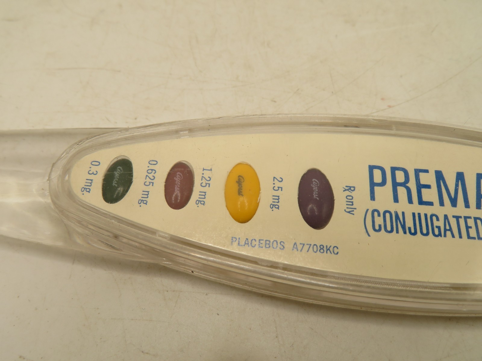 Vintage PREMARIN Drug Advertising Promo Letter Opener 8 in – Acrylic W/ TABLETS
