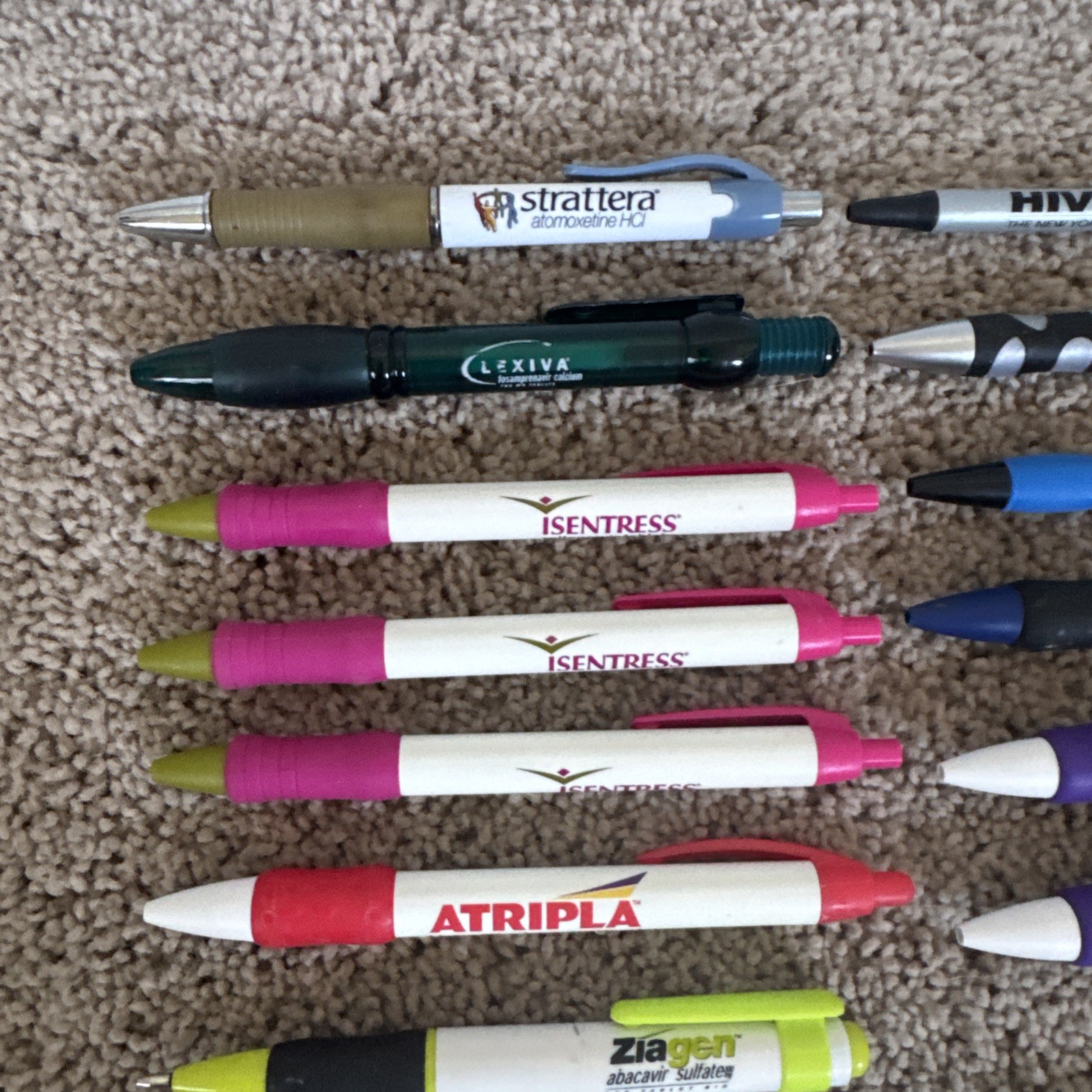 26 – Plastic & Metal Pharmaceutical Drug Rep Pens Medical – Collectible – Rare