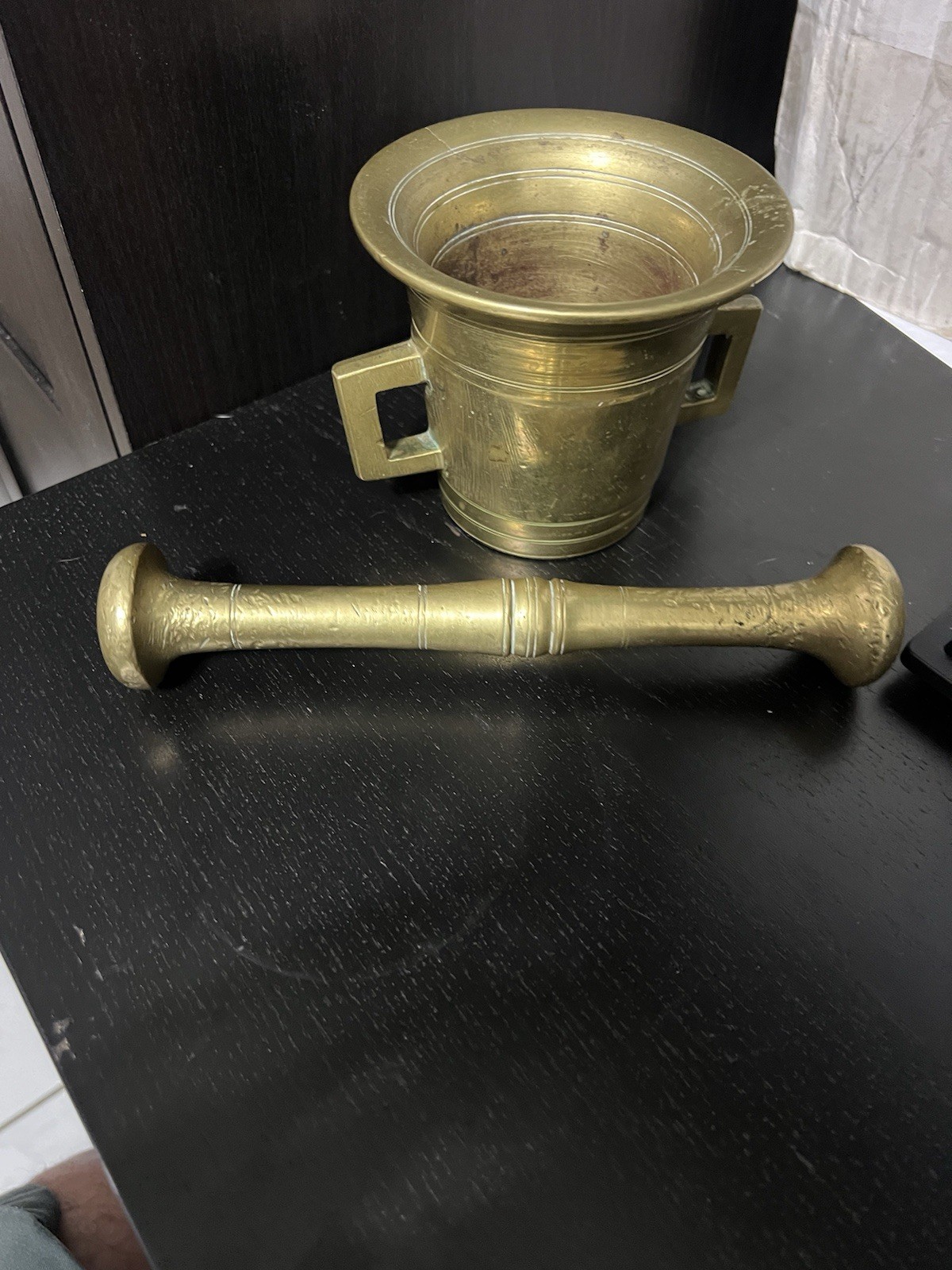 Vintage/Antique? Heavy Brass Large Mortar and Pestle Apothecary