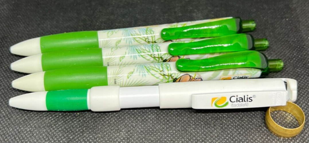 LOT of 4 CIALIS Medical Drug Rep Pharmaceutical Pens Collectible Advertising