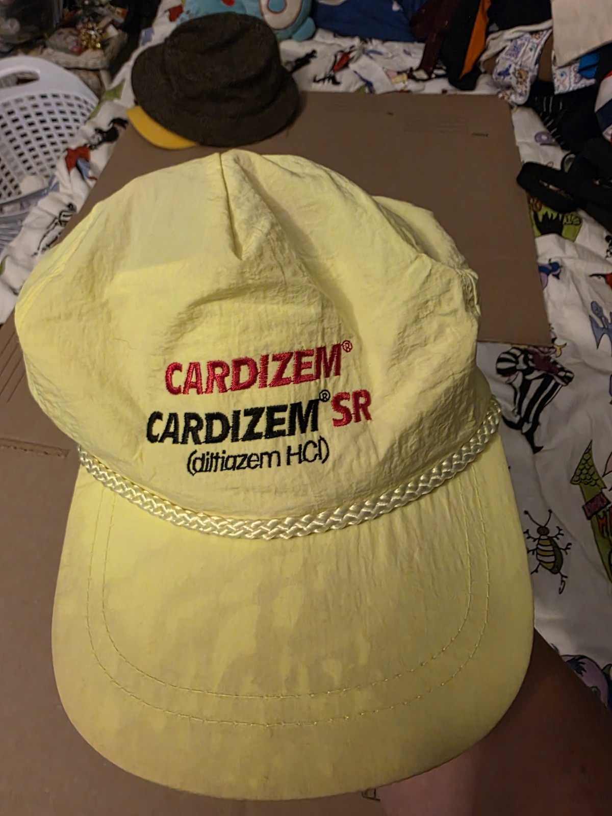 Cardizem Neon Yellow Baseball Cap Hat Rare Drug Rep Advertising Big Pharma