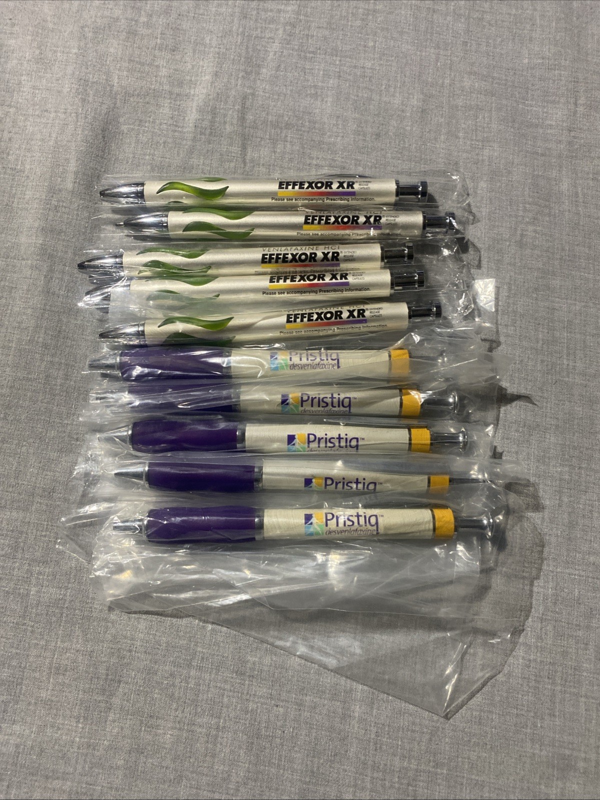 VTG Medical Advertisement Pens Lot Of 10 Metal Gel Rubber New Effexor XR Pristiq