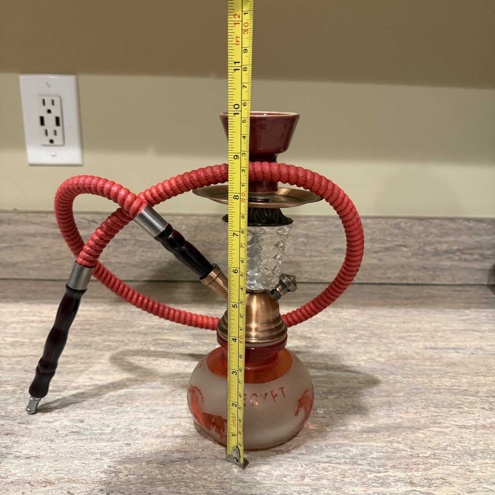 PREMIUM 12 INCH HOOKAH SHISHA NARGUILA GLASS WATER PIPE FROM EGYPT