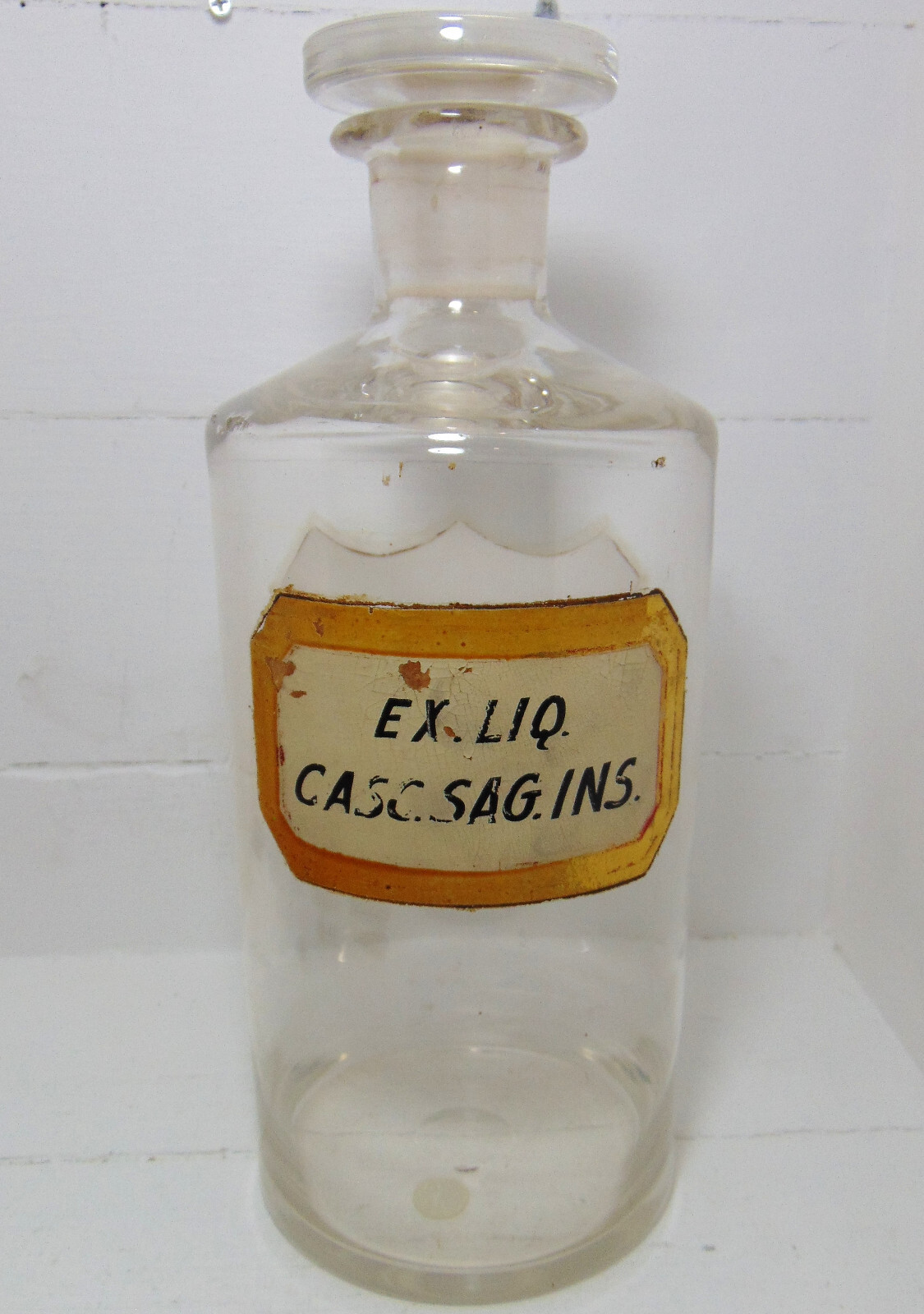 Large Chemists Stoppered Medical Jar – TINCT. MYRRHAE c1900’s